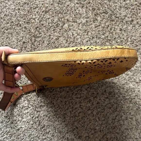 Fossil Brown Leather Cutout Shoulder Bag - Picture 9 of 16